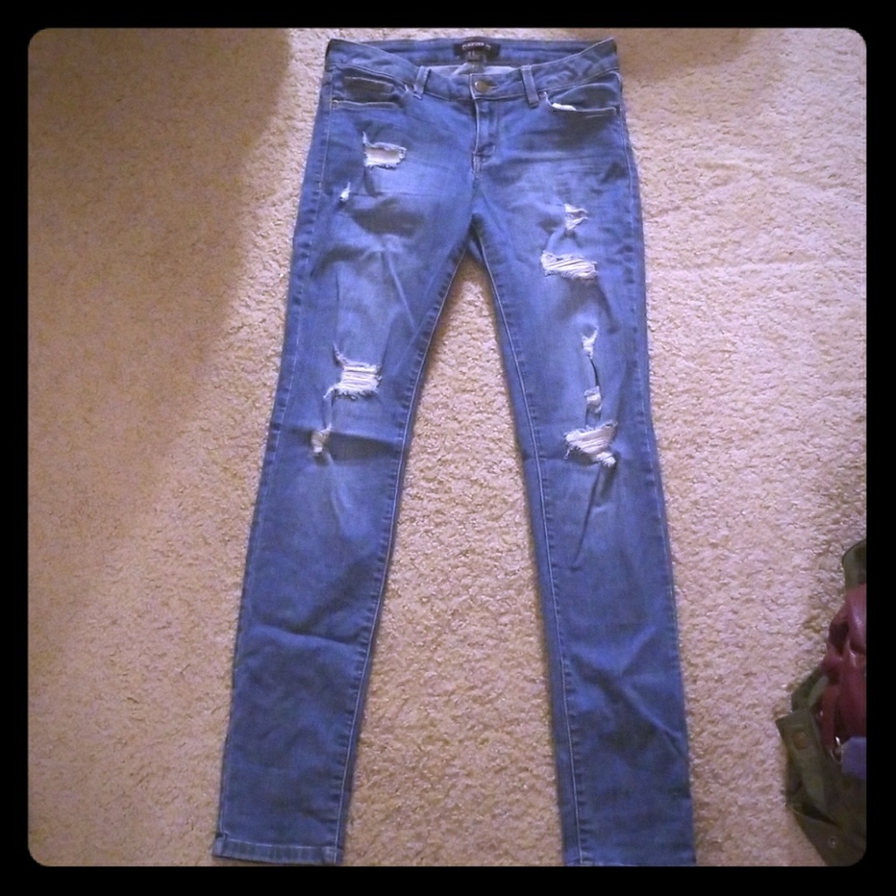 Forever 21 Premium Denim Light Wash Skinny Jeans